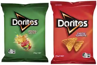 Coles Doritos corn chips 150g-170g offer