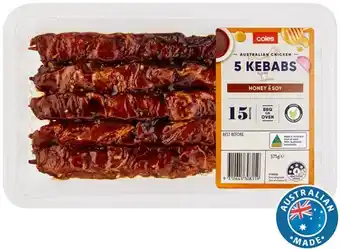 Coles Coles rspca approved chicken kebab honey & soy 375g offer