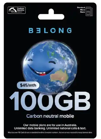 Coles Belong $45 voice starter pack offer