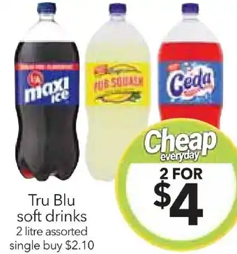 Cheap as Chips Tru Blu soft drinks offer