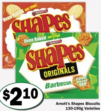Friendly Grocer Arnott's Shapes Biscuits 130-190g offer