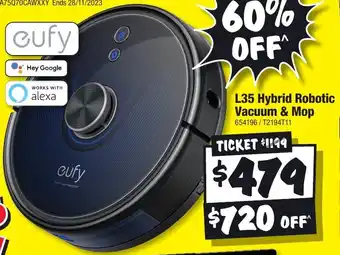 JB Hi-Fi L35 Hybrid Robotic Vacuum & Mop offer