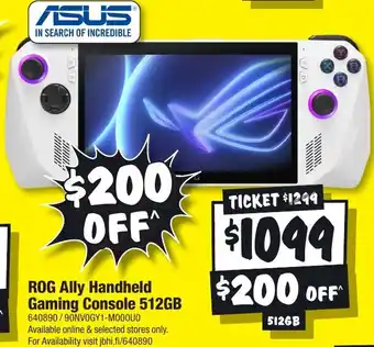 JB Hi-Fi ROG Ally Handheld Gaming Console 512GB offer