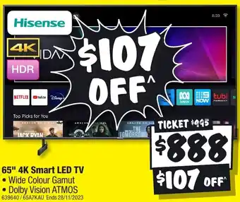JB Hi-Fi 65" 4K Smart LED TV offer