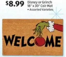 ALDI Disney or Grinch 18 x 30 Coir Mat offer