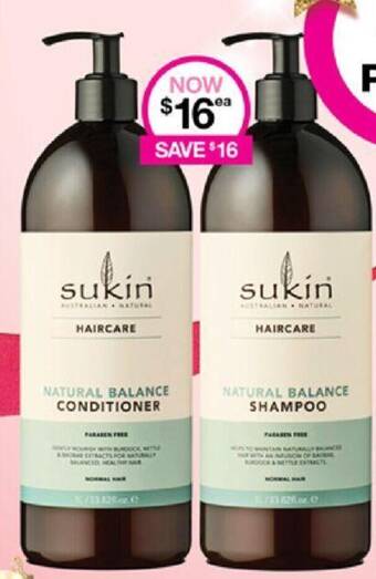 Priceline sukin NATURAL BALANCE SHAMPOO OR NATURAL BALANCE CONDITIONER offer