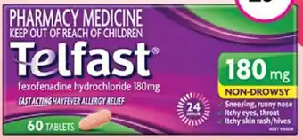 Telfast fexofenadine hydrochloride 180mg