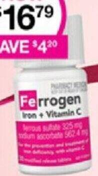 Priceline Ferrogen Iron + Vitamin C offer