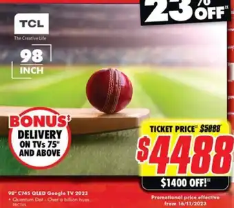 The Good Guys 98 C745 QLED Google TV 2023 offer