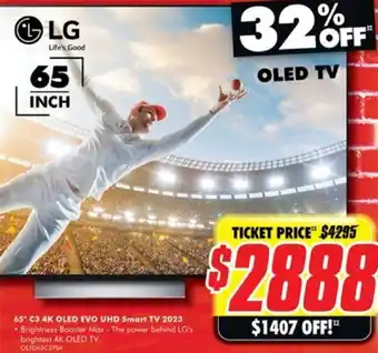 The Good Guys 65" C3 4K OLED EVO UHD Smart TV 2023 offer