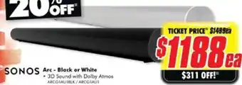The Good Guys SONOS Arc-Black or White offer