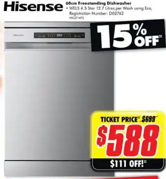 The Good Guys 60cm Freestanding Dishwasher offer