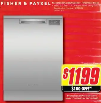 The Good Guys Freestanding Dishwasher - Stainless Steel offer