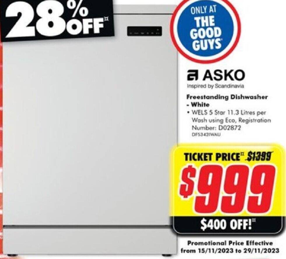 Freestanding Dishwasher White offer at The Good Guys