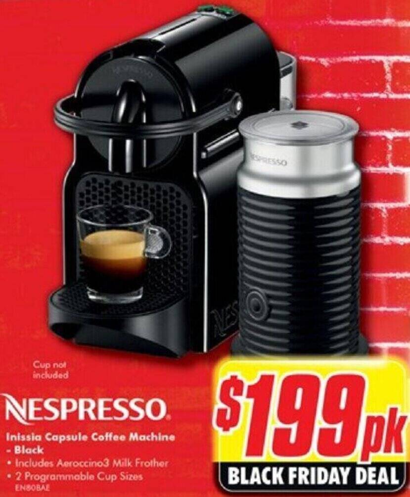 Inissia Capsule Coffee Machine Black offer at The Good Guys