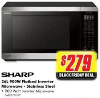 The Good Guys 26L 900W Flatbed Inverter Microwave - Stainless Steel offer