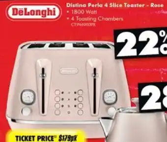 The Good Guys Distina Perla 4 Slice Toaster - Rose offer