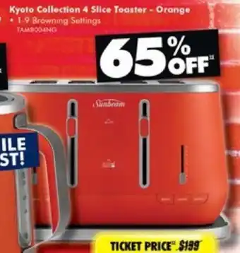 The Good Guys Kyoto Collection 4 Slice Toaster - Orange offer