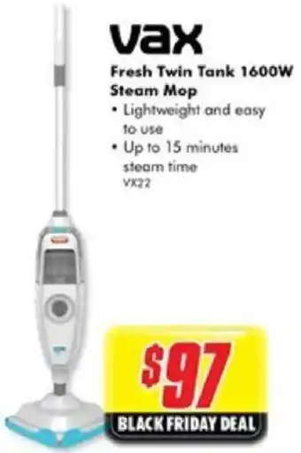 The Good Guys Fresh Twin Tank 1600W Steam Mop offer
