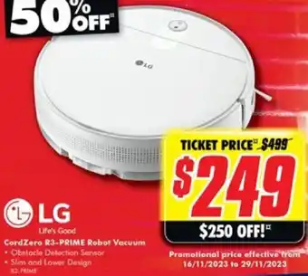 The Good Guys CordZero R3-PRIME Robot Vacuum offer