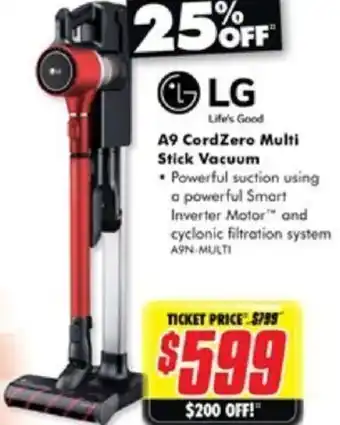 The Good Guys A9 CordZero Multi Stick Vacuum offer