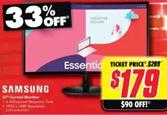 The Good Guys 27" Curved Monitor offer