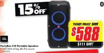 The Good Guys PartyBox 310 Portable Speaker offer