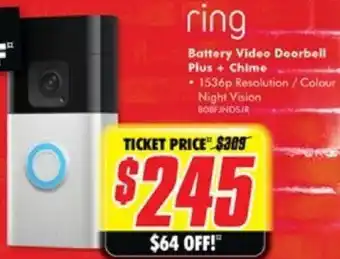 The Good Guys Battery Video Doorbell Plus + Chime offer