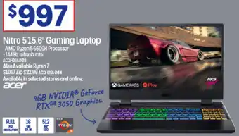 Officeworks Nitro 515.6" Gaming Laptop offer