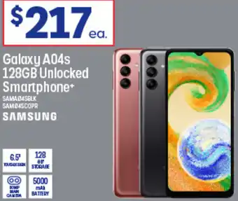 Officeworks Galaxy A04s 128GB Unlocked Smartphone offer