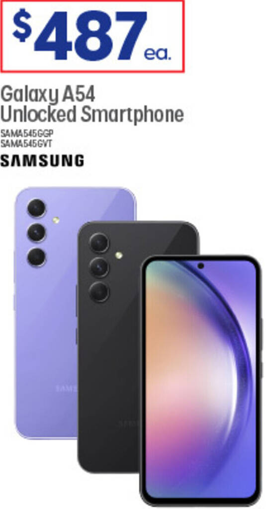 Galaxy A54 Unlocked Smartphone offer at Officeworks