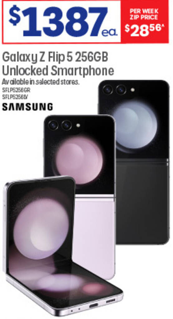 Galaxy Z Flip 5 256GB Unlocked Smartphone offer at Officeworks