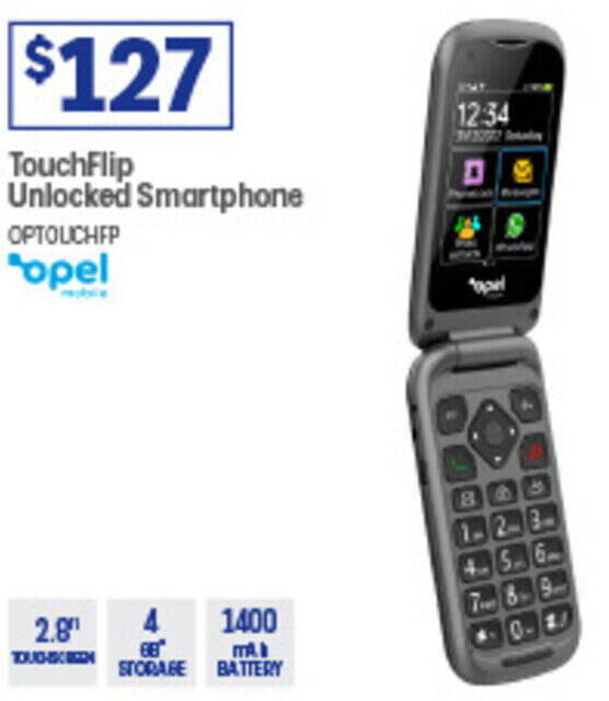 TouchFlip Unlocked Smartphone offer at Officeworks