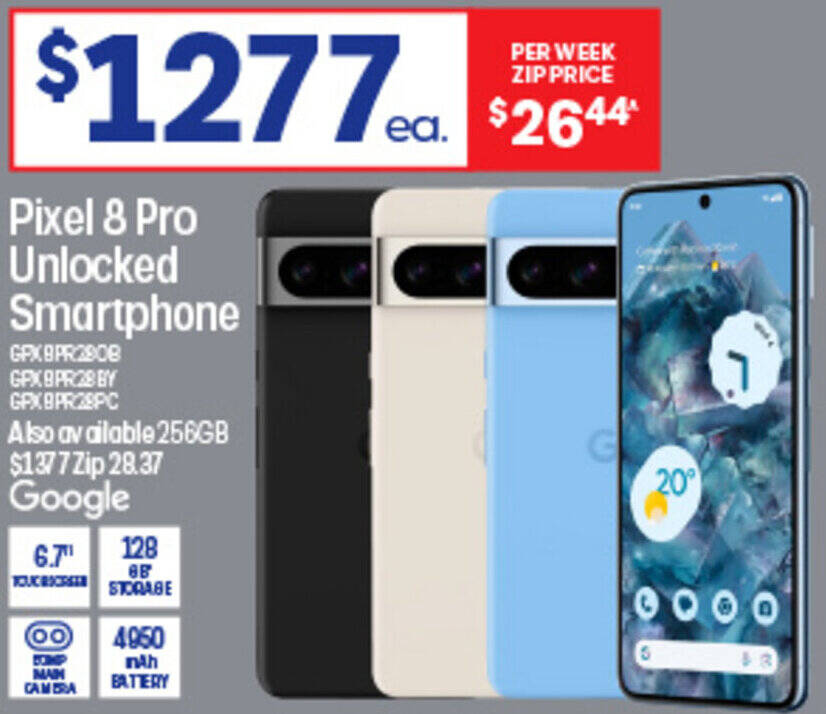 Pixel 8 Pro Unlocked Smartphone offer at Officeworks