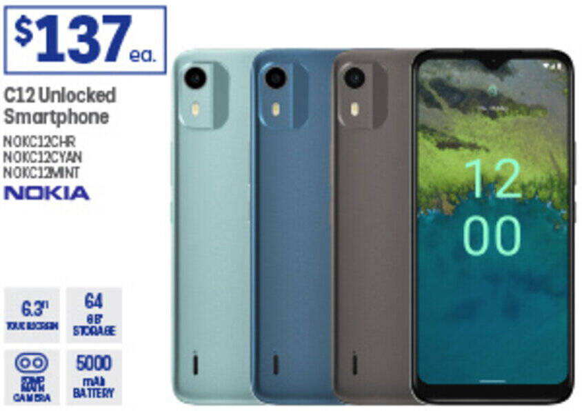 C12 Unlocked Smartphone offer at Officeworks