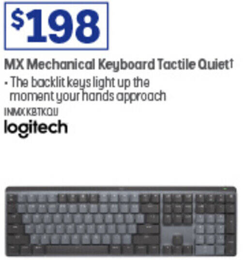 MX Mechanical Keyboard Tactile Quiet offer at Officeworks