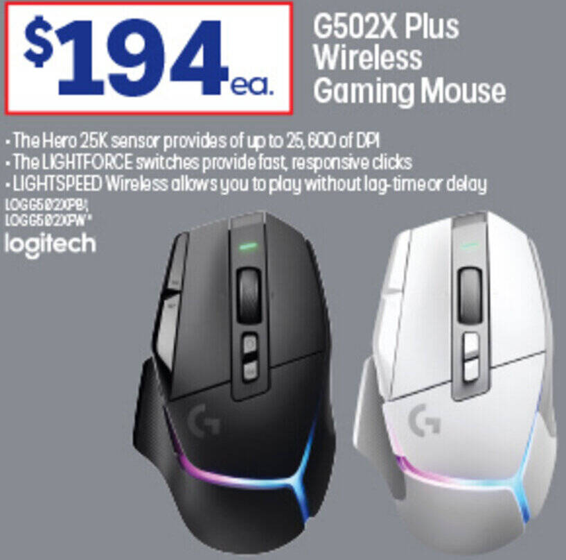G502X Plus Wireless Gaming Mouse offer at Officeworks
