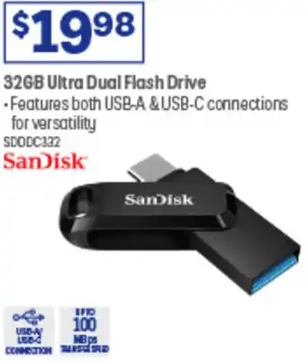 Officeworks 32GB Ultra Dual Flash Drive offer