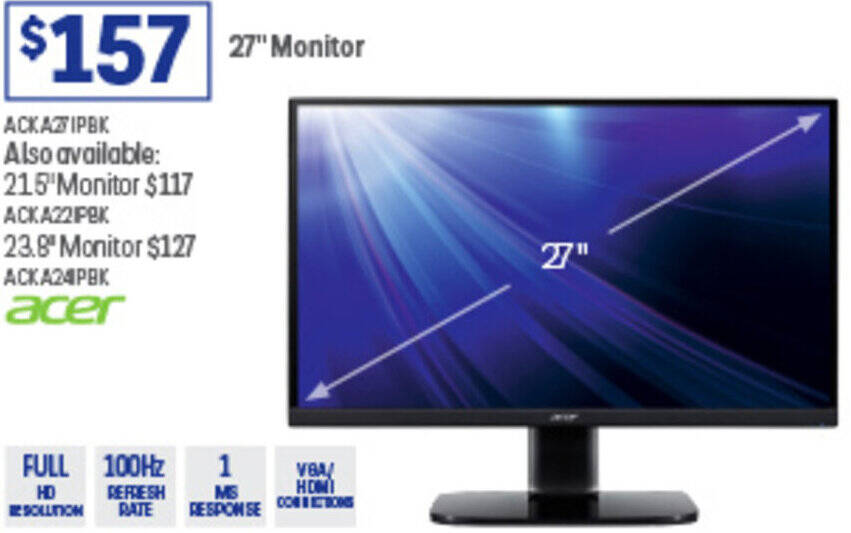 27" Monitor offer at Officeworks