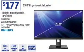 Officeworks 23.8" Ergonomic Monitor offer