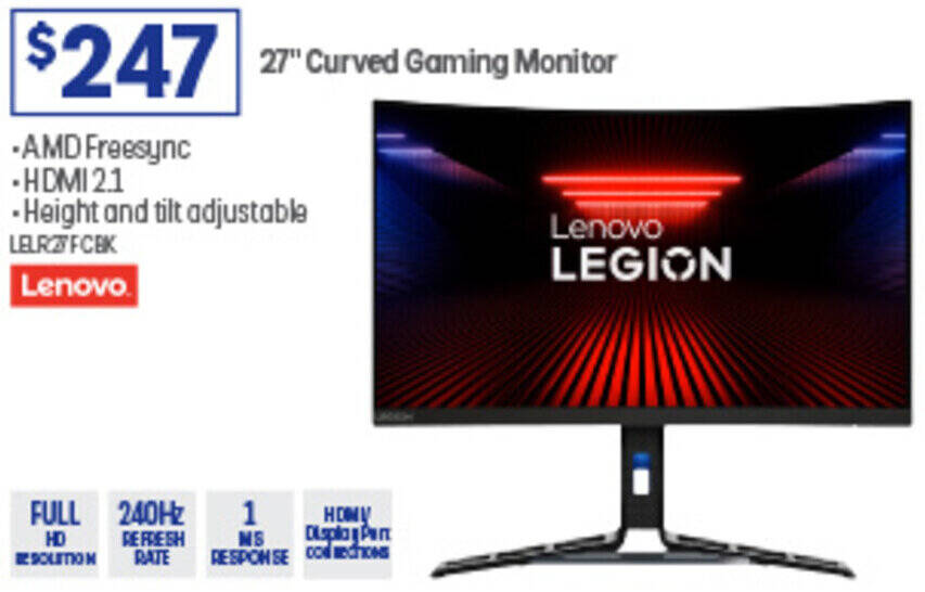 27" Curved Gaming Monitor offer at Officeworks
