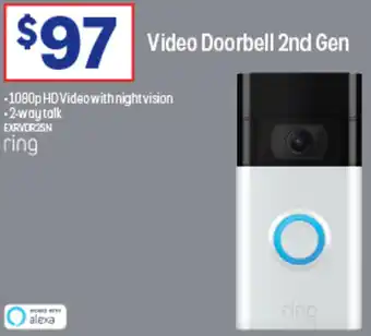 Officeworks Video Doorbell 2nd Gen offer