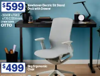 Officeworks Newhaven Electric Sit Stand Desk with Drawer offer