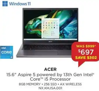 Bing Lee 15.6" Aspire 5 powered by 13th Gen Intel Core i5 Processor offer