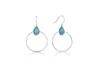 Bevilles Jewellery Ania Haie Turquoise Front Hoop Earrings - Silver offer