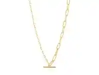 Bevilles Jewellery Ania Haie Mixed Link T-Bar Necklace - Gold offer