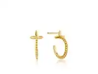 Bevilles Jewellery Ania Haie Modern Beaded Hoop Earrings - Gold offer