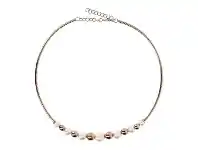 Bevilles Jewellery Bronzallure Chocker Necklace With Pearls And Golden Rose Beads offer