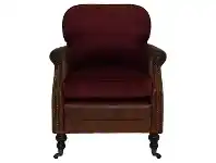 LivingStyles Southwell Aged Leather Armchair with Velvet Cushion, Merlot offer