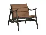 LivingStyles Camberley Leather & Mahogay Timber Lounge Armchair offer
